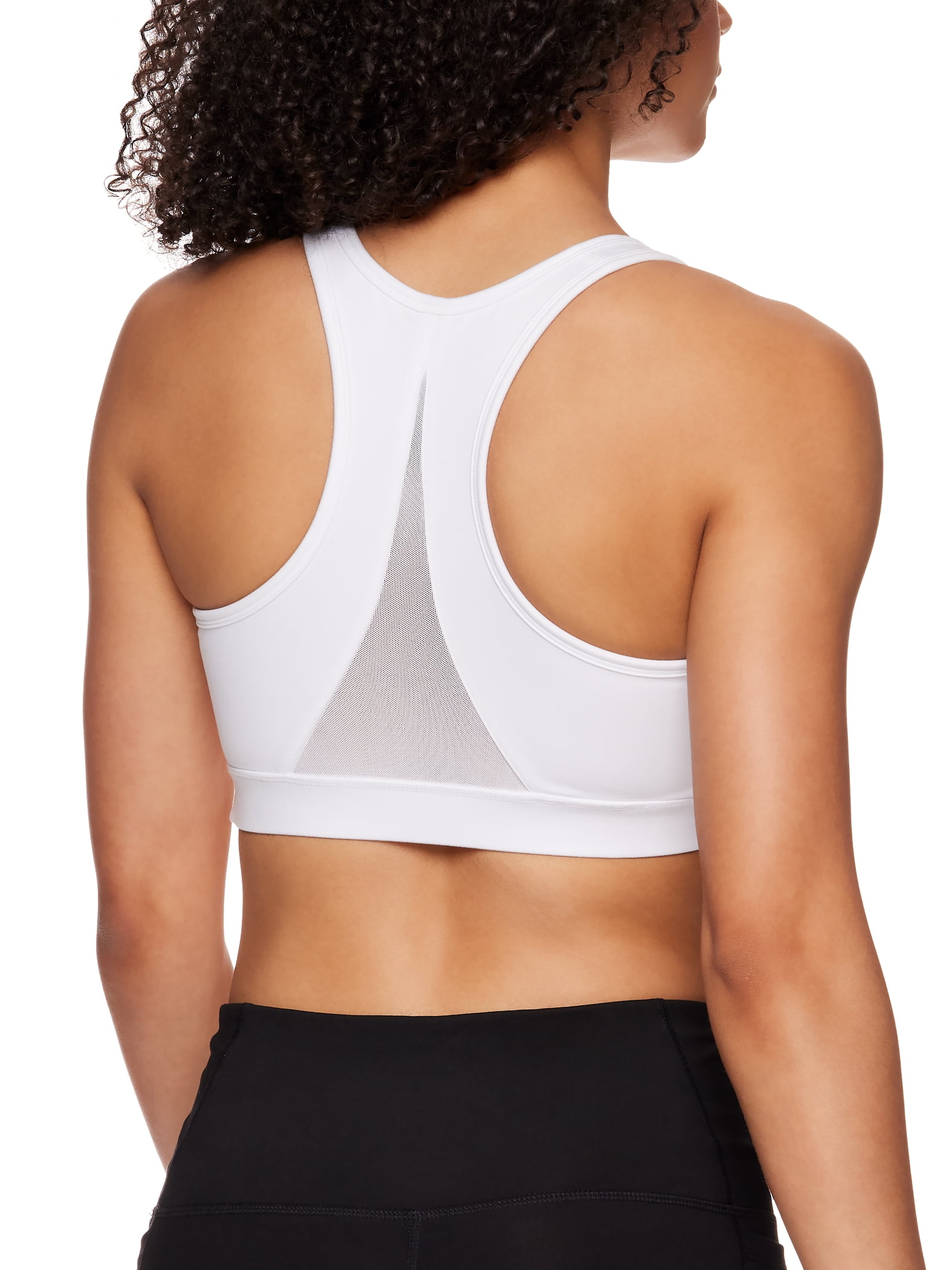 Reebok Women's and Women's Plus Medium Impact Stronger Sports Bra with Mesh Panel and Removable Cups, Sizes XS-4X