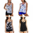 thumbnail image 6 of Womens Tankini Swimsuits Modest Printed Swimdress and Shorts Two Piece Bathing Suits Summer Swimwear, 6 of 6