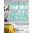 thumbnail image 3 of Turquoise Floral Sheer Curtains 63 Inch Length 2 Panels Set, Botanical Blossom Motif Boho Grey Stripes Voile Window Treatment Curtains Sheers Drapes for Bedroom/Living Room/Kitchen 52x"63"x2, 3 of 7
