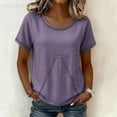 thumbnail image 2 of GUACER Womens Eyelet Lace Crew Neck Tops Short Sleeve Hollow Out Boho Blouses Summer Relaxed Fit Shirts, 2 of 5