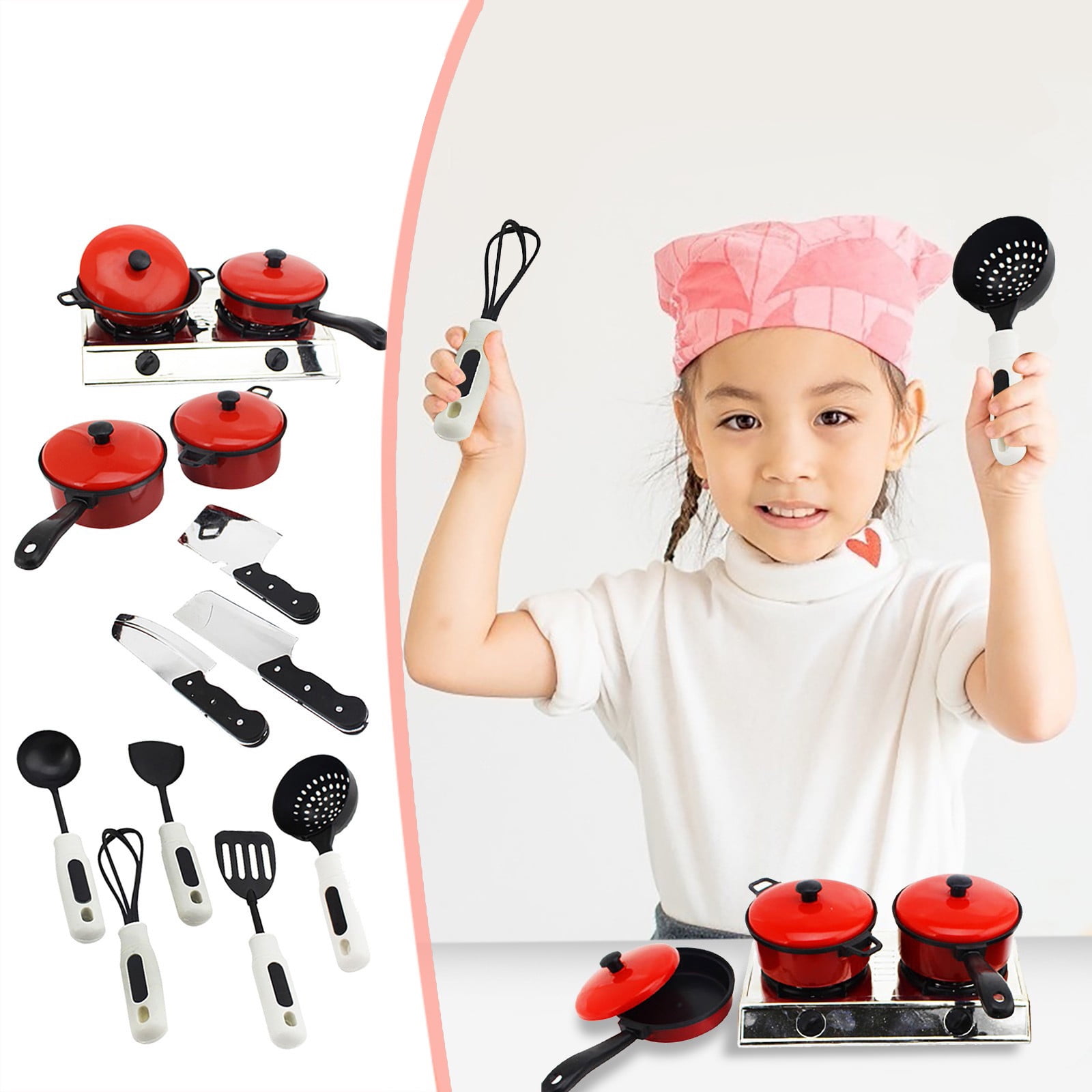 13Pcs Kitchen Cooking Utensils Pots Pans Accessories Kids Play Children Toy Gift 
