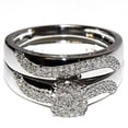 thumbnail image 5 of Wedding Set Trio Rings for Men and Women White Gold 1/2cttw Pave Style 3 Pc, 5 of 9