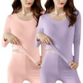 thumbnail image 1 of Timegard 2 Pcs Hauts pour Femmes Décontractés Ajustés Thermiques Confortables Col Rond Manches Longues sous-Vêtement, 1 of 2