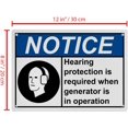 thumbnail image 2 of Weatherproof ANSI PPE Hearing Sign (Hearing protection is required when generator is in operation) 8 in" x 12 in" UV Resistant Indoor Outdoor Workplace Insdustrial Caution Danger Warning SIgn, 2 of 7