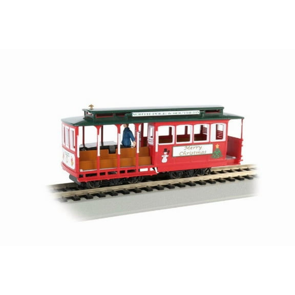 Bachmann-Cable Car with Grip Man - Standard DC -- Christmas North Pole & Souther