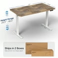 thumbnail image 6 of VIVO Electric 43” x 24” Stand Up Desk | Reclaimed Wood Table Top, White Frame, 6 of 8