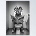thumbnail image 4 of AatoeaX Funny Rabbit on Toilet Reading Newspaper | Quirky Animal Humor Art Poster Aesthetic Home Decor – Perfect for Gallery Walls or Gifts,16"x16",Black Frame, 4 of 4