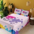 thumbnail image 2 of Ambesonne Emoji Fitted & Top Sheet Set with Sham, Simple Heart Eyes Funny Face, Pale Pink Multicolor, 2 of 5