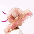 thumbnail image 4 of CAIXIA Fascinator Hat Women Flower Mesh Feathers Elegant Tea Party Church Hats Wide Brim Fascinator Hat Flower Bridal Shower Hat, 4 of 4