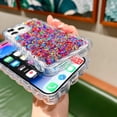 thumbnail image 5 of Compatible with iPhone 13 Case for Women,Cute Wave Frame Sparkle Colorful Case Pink Soft Protective Shockproof Phone Cover for iPhone 13-6.1 inch (MaHua-Heart), 5 of 7