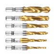 thumbnail image 2 of Tap Drill Bit Set, Hex Shank Tap Set 6PCS Standard Thread  for Chamfering Tapping Drilling, 2 of 8