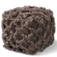 thumbnail image 1 of Baxton Studio Asuka Taupe Handwoven Cotton Fringe Pouf Ottoman, 1 of 6