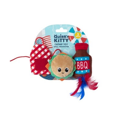 Quirky Kitty Grill Meowster Cat Plush Toy Multicolor