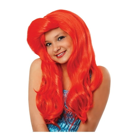 Ariel Girls Wig The Little Mermaid Child Youth Red Long Disney Princess Movie