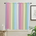 thumbnail image 3 of Candy Rainbow Stripes Small Curtain Rod Pocket Short Curtains Half Drapes Partition Cabinet Door Window Curtains Home Decor, 3 of 6