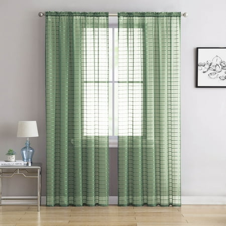 Single (1) Sheer Rod Pocket Window Curtain Panel: 55