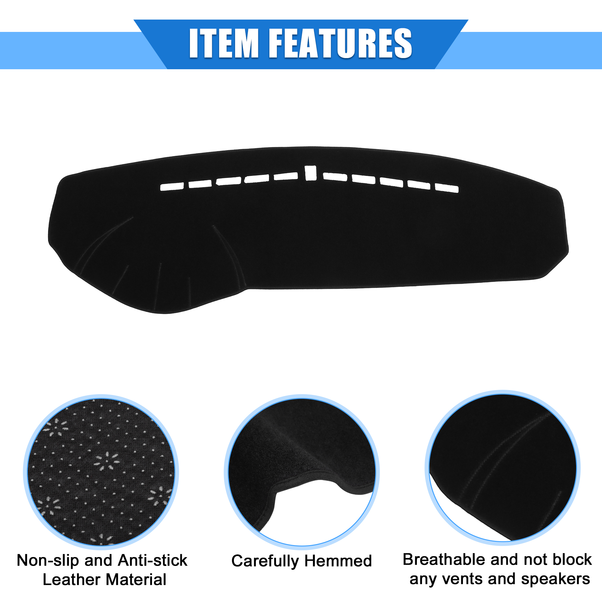 Unique Bargains Dashboard Cover for Hyundai Sonata 2005-2009 Left Hand Drive Black