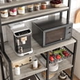 thumbnail image 5 of IdealHouse 6 Tier Kitchen Baker's Rack with Power Outlet, Microwave Stand with Storage Shelves & Wire Basket, Rustic Grey, 5 of 7