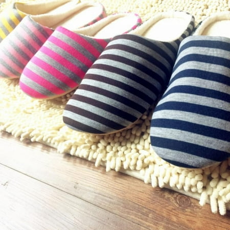

Big Clearance! Winter Warm Home Stripe Anti-Slip Soft Sole Slippers Shoes House Indoor Floor Bedroom Slippers Shoes For Women