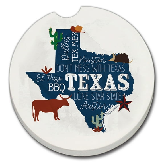 Thirstystone "Favorites of Texas" Single Stone Car Coaster