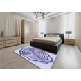 thumbnail image 5 of Ahgly Company Machine Washable Indoor Round Transitional Slate Blue Area Rugs, 5' Round, 5 of 7