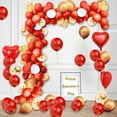 thumbnail image 5 of MMTX Red Gold Balloon Arch Kit, Ruby Red Balloon Garland Kit with White Metallic Gold Confetti Latex Balloons, Palm Leaves for Engagement Wedding Valentine's Day Proposal, 5 of 10