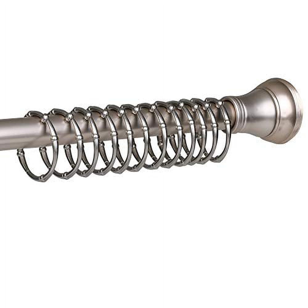 Utopia Alley Shower Hooks - Shower Curtain Rings for Bathroom - Rust Proof Shower Curtain Hooks for Shower Curtain or Liner - Set of 12, Brushed Nickel