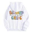 thumbnail image 5 of Women's Hoodies Sweatshirts Teacher Hoodies For Women First Day Back To School Sweatshirt with Pockets Long Sleeve Graphic Pullover White L, 5 of 6
