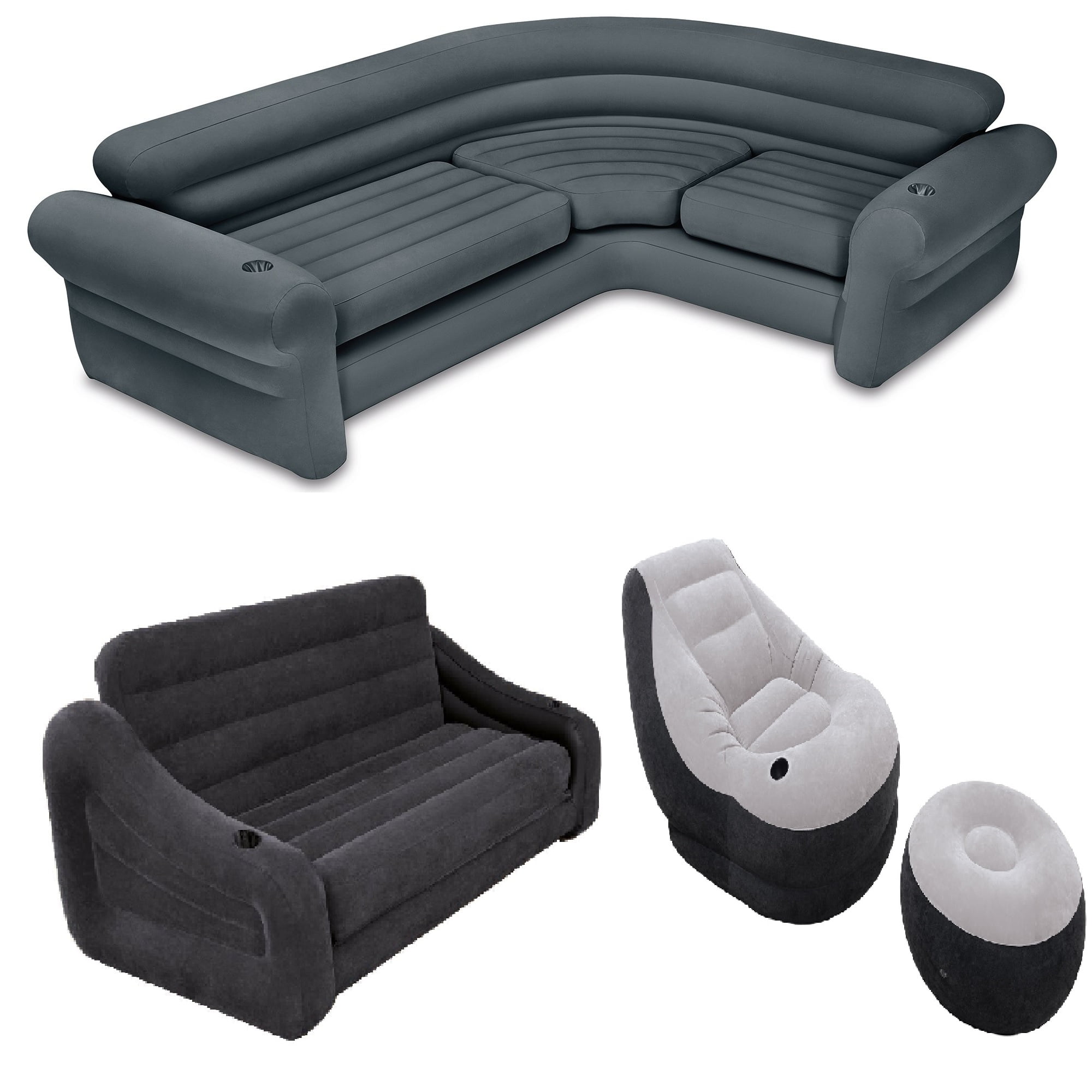 Intex Inflatable Corner Couch, Inflatable Queen Sofa Bed & Ultra Lounge