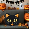 thumbnail image 2 of PEIBang Halloween Black Cat Throw Pillow,Soft Cat Stuffed Pillow,Halloween Decorative Pillows Cushion for Sofa Couch Bedroom, 2 of 8