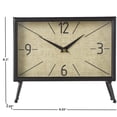 thumbnail image 3 of DecMode 8" Black Metal Rectangular Clock with Tea Stained Clock Face, 3 of 10
