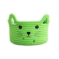thumbnail image 1 of Storage Basket Hand Woven Multi-purpose Large Capacity Comfortable Handle Space-saving Decorative Cotton Rope Cat Ears Desktop Key Sundries Organizer Box Household Supplies, 1 of 8