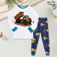 thumbnail image 2 of TOWED22 Toddler Baby Boy Fall Winter Clothes Print Long Sleeve Sweatshirt Pullover Tops + Pants Outfit Set Size:6-7 Y,Color:White, 2 of 5