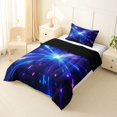 thumbnail image 2 of Homewish Blue Neon Lines Twin Comforter Sets,Abstract Glowing Stripes Bedding Set,Black Reversible,2-Piece,1 Comforter and 1 Pillowcase, 2 of 7