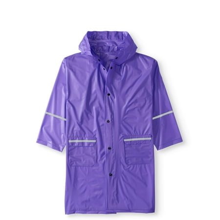 Purple Winter Coat - Girls' Long Hooded Rain Slicker Jacket