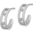 thumbnail image 2 of Sterling Silver Rhodium-Plated Cz J-Hoop Earrings Made In China qe14824, 2 of 5