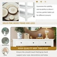 thumbnail image 3 of MODERNLUXE Table Console de 50 Pouces, Table de Canapé Rétro avec 3 Tiroirs, Étagères Ouvertes et Cadre en Bois pour Salon, Blanc Antique, 3 of 7