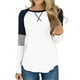 thumbnail image 1 of VISgogo Mujer Casual Patchwork Camiseta, Otoño e Invierno Rayas Manga Larga Cuello Redondo Jersey VISgogo moda, 1 of 5