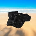 thumbnail image 6 of Bling Rhinestones Sun Visor Hat Adjustable Summer Cap for Unisex Beach Black, 6 of 8