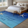 thumbnail image 4 of 6'x9' Area Rugs, Starfish Blue Indoor Outdoor Area Rug for Living Room Bedroom, Ocean Coastal Gradient Wood Grain Washable Bathroom Rugs Kitchen Floor Carpet Mats Home Decor Aesthetic, 4 of 8