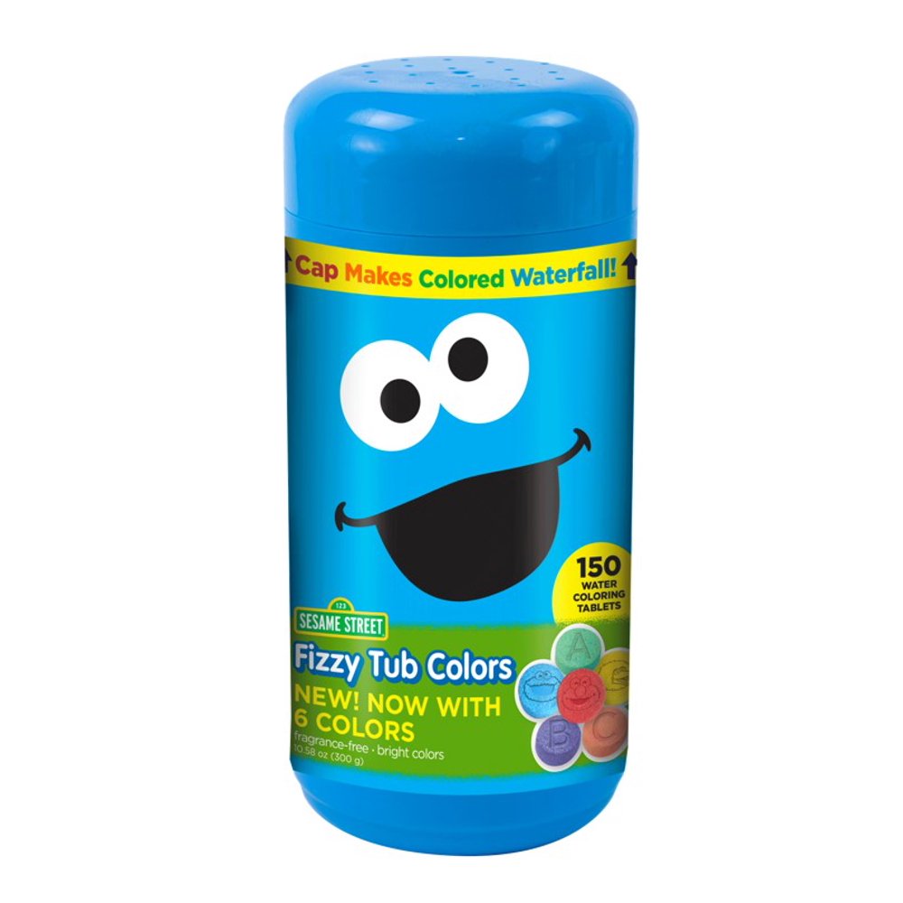 Sesame Street Fizzy Tub Color Tablets Assorted Bathwater Colors 150 Ct