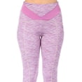 thumbnail image 4 of 7/8 High Waist Leggings With V Shape Contrast Waistband  Pockets - Lavender Space Dye, 4 of 5