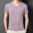 thumbnail image 2 of AHTJRT Men's Soft Short Sleeve Moisture Wicking V-Neck Workout Casual Athletic Gym Tee Tops Purple XL, 2 of 6