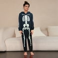 thumbnail image 6 of Esho Halloween Matching Family Pajamas Sets Glowing Skeleton Hooded Jumpsuits Holiday Pjs Sleepwear For Couple/Kid/Baby, 6 of 8