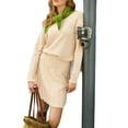 thumbnail image 3 of Fall Winter Long Sleeve Women 2 Piece  Skirt Sets Solid Color Knit Sweater and Mini Skirt Set, 3 of 7