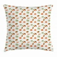 thumbnail image 1 of Burnt Orange Throw Pillow Cushion Cover, Watercolor Orange and Tangerine Fruits with Leaves on Polka Dots, Decorative Square Accent Pillow Case, 18 X 18 Inches, Burnt Orange Fern Green, by Ambesonne, 1 of 2