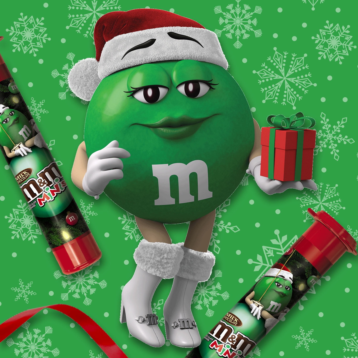 M&M'S Holiday Milk Chocolate Minis Size Christmas Candy Tube, 1.08 oz -  Mariano's