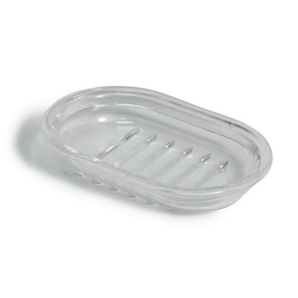 0.5 lbs Plastic Oval Soap Dish, Black