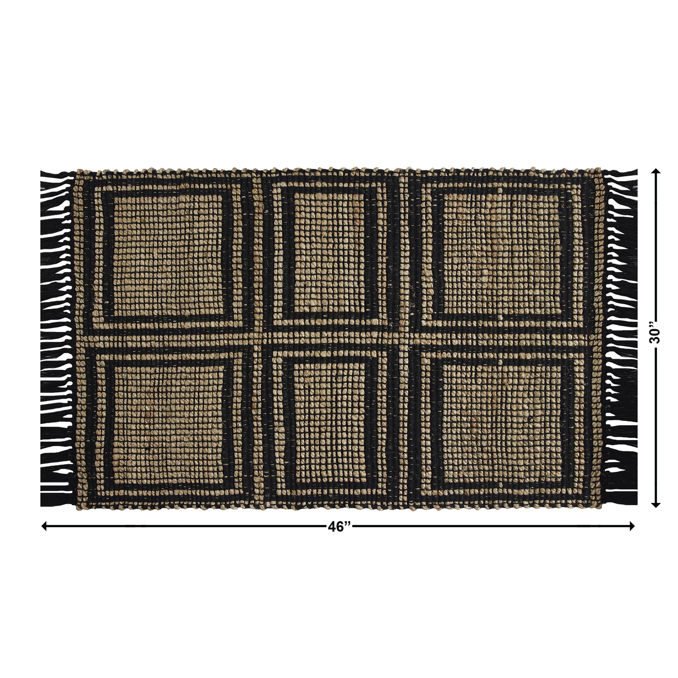 Better Homes & Gardens Black & Natural Interlocking Jute 30" x 46" Accent Rug