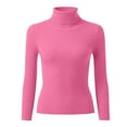 thumbnail image 5 of Gyexs Winter Sweaters for Women Soft Turtleneck Long Sleeve Wool Sweater Wool Base Layer Sweater Pullover Tops Womens Fall Clothes, Hot Pink, Size One Size, 5 of 5
